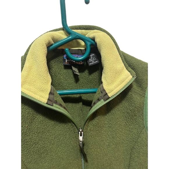 Vintage Patagonia Synchilla Vest Womens Small Green Retro Pile Fleece Full Zip - Picture 5 of 11